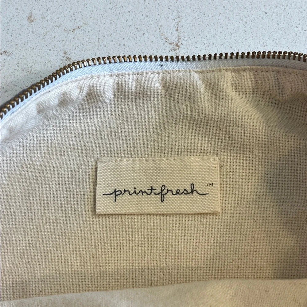 Printfresh Blue and Brown Velvet Cosmetic Bag